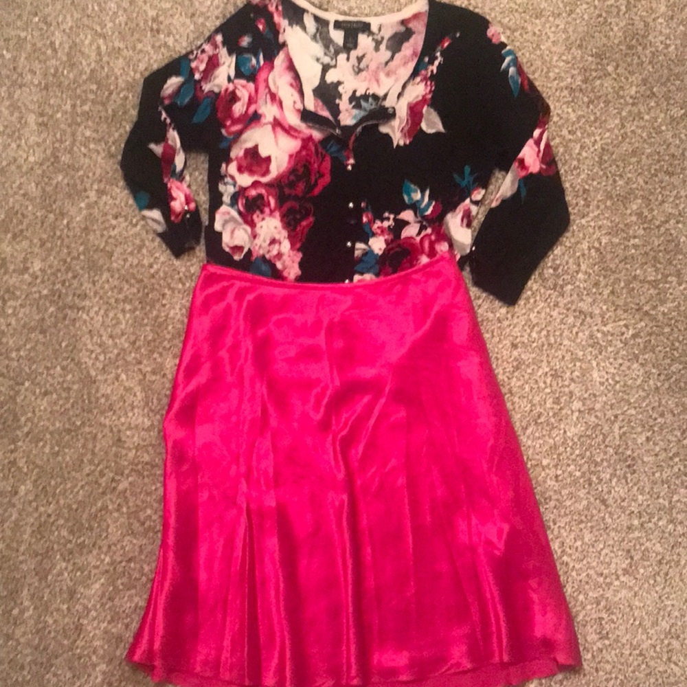 Midi silk skirt